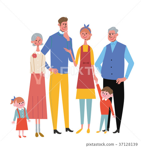 Family illustration Three generations 37128139