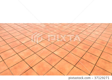 Brown ceramic floor tiles closeup texture isolated 37129271