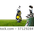 Golf bag and golf equipment isolated 37129284
