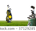 Golf bag and golf equipment isolated 37129285