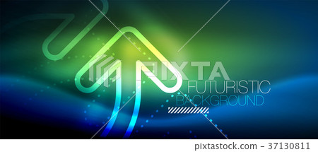 Techno neon glowing arrow background Techno neon glowing arrow background 37130811