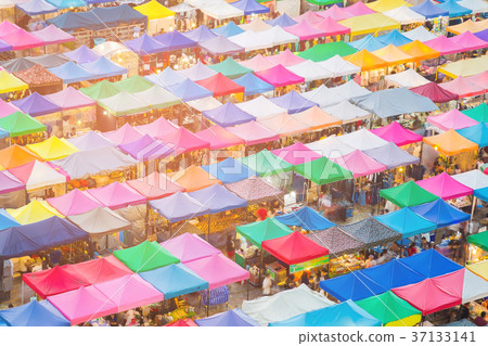 Weekend market top view multiple colour Weekend market top view multiple colour 37133141