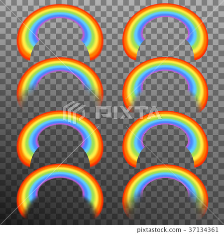 Set of realistic colorful rainbow. EPS 10 vector Set of realistic colorful rainbow. EPS 10 vector 37134361