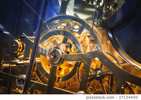 Vintage mechanical world clock fragment 37134450