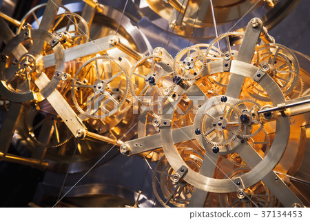 Vintage old world clock mechanism Vintage old world clock mechanism 37134453