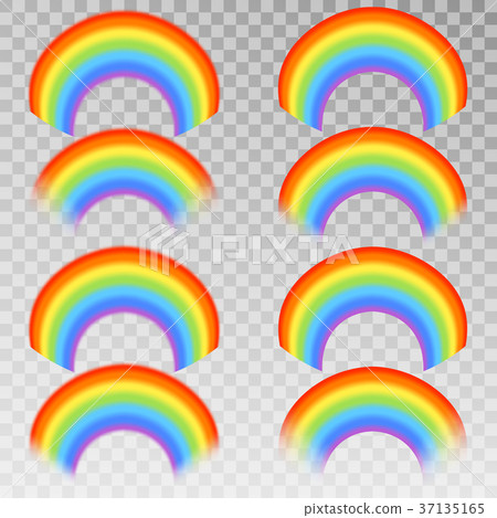 Set of realistic colorful rainbow. EPS 10 vector Set of realistic colorful rainbow. EPS 10 vector 37135165