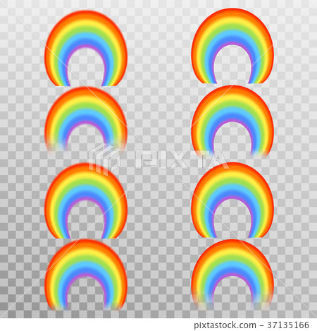 Set of realistic colorful rainbow. EPS 10 vector Set of realistic colorful rainbow. EPS 10 vector 37135166