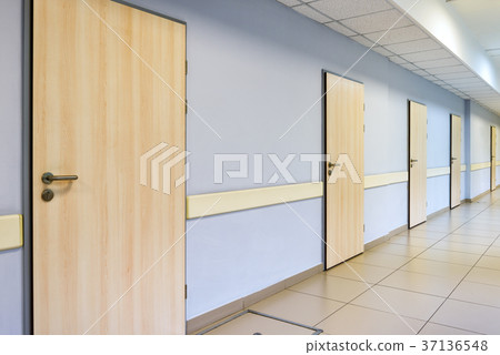 Corridor with many doors Corridor with many doors 37136548