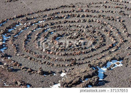 Spiral of Rocks - Etna Volcano Crater Spiral of Rocks - Etna Volcano Crater 37137053