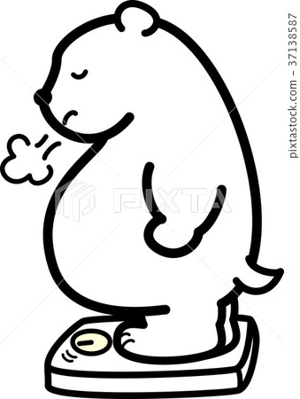 Metabolic bear Bear obese bear Black and white coloring book 37138587