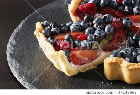 Ricotta tart with strawberry and blueberry. Ricotta tart with strawberry and blueberry. 37138662