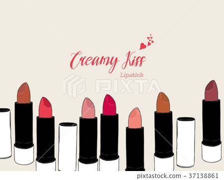 hand draw of lipsticks vector. hand draw of lipsticks vector. 37138861