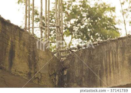 Cement piles and concrete piles Construction site Cement piles and concrete piles Construction site 37141789