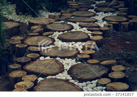 Wooden floor pathways,garden landscape design 37141857