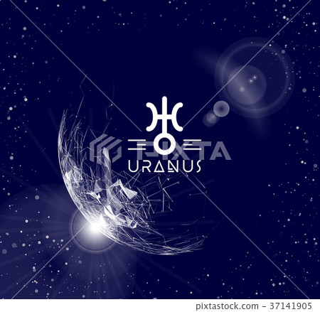 Planet Uranus in the form of polygonal mesh Planet Uranus in the form of polygonal mesh 37141905