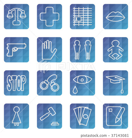 Set of web icons of the concept of social problems Set of web icons of the concept of social problems 37143081