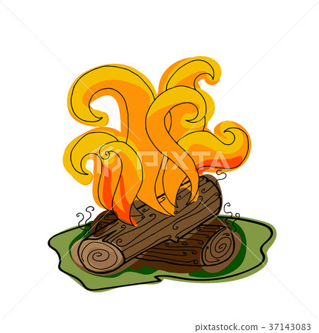 Fire with firewood 37143083
