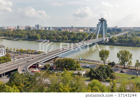UFO Bridge in Bratislava, Slovakia. 37143244