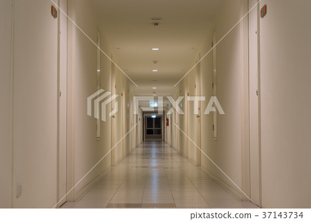 Walkway without people inside living apartment 37143734