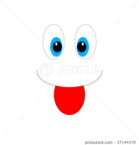Put out one tongue smile isolated 37144370