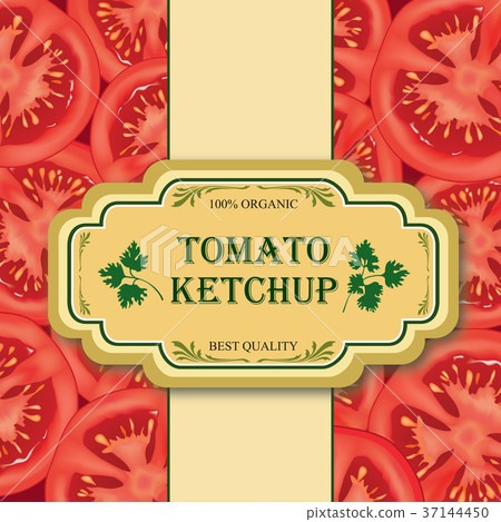 Tomato label. Vegetable sign. Food background Tomato label. Vegetable sign. Food background 37144450