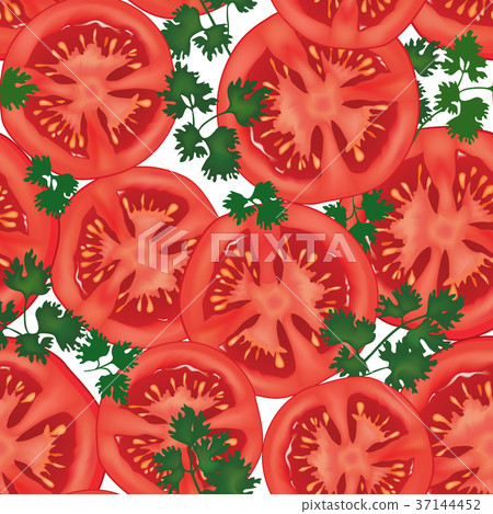Tomato pattern. Vegetable food seamless background Tomato pattern. Vegetable food seamless background 37144452