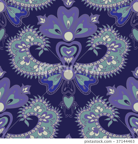 Floral seamless pattern. Oriental flower ornament - Stock Illustration ...