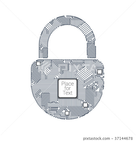 padlock circuit on white padlock circuit on white 37144678