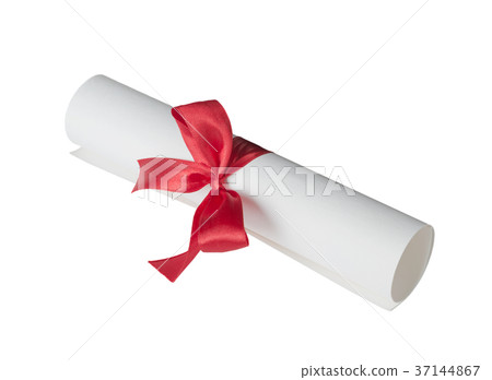 Paper scroll with red bow Paper scroll with red bow 37144867