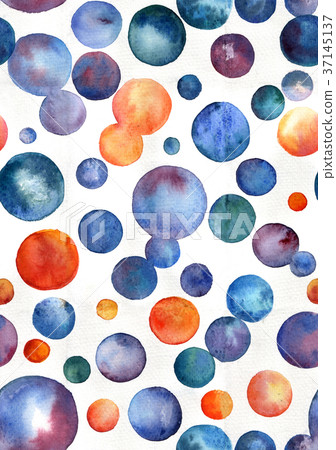 Seamless watercolor pattern with circles 37145137