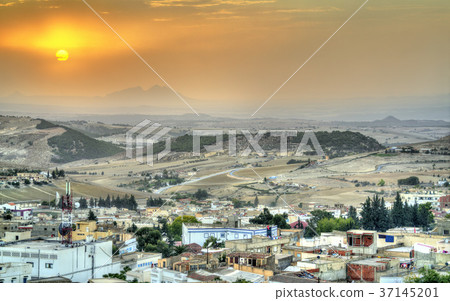 Sunset above El Kef, a city in northwestern 37145201