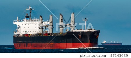 Black cargo ship Black cargo ship 37145689