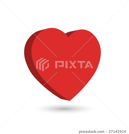 Red heart. 3D vector object with dropped shadow Red heart. 3D vector object with dropped shadow 37145914