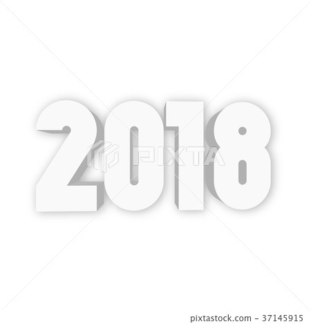 Happy New Year 2018. Modern design element with 37145915