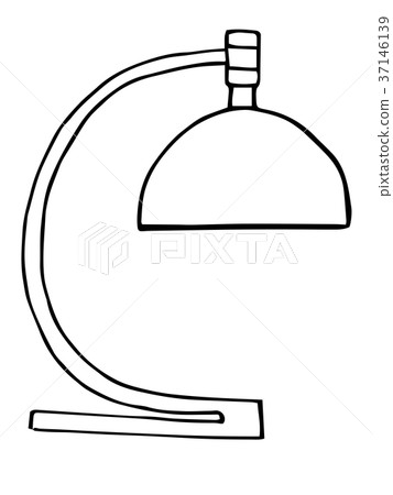 插图素材: table lamp isolated on white background.