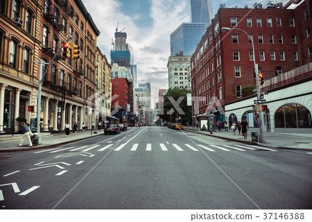 New York City street road in Manhattan  37146388