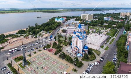 Khabarovsk Komsomolskaya square. the view from the Khabarovsk Komsomolskaya square. the view from the 37148795