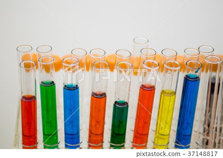 Colorful test tubes in holder Colorful test tubes in holder 37148817