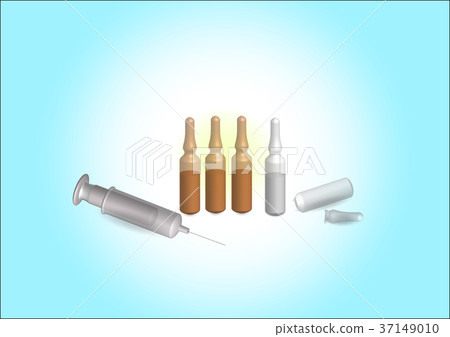 Pill vial and syringe Pill vial and syringe 37149010