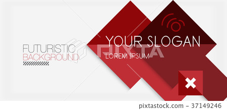 Square shapes banner design, geometric abstract 37149246