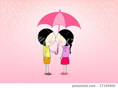 Cute cartoon romantic-插圖素材 [37149900] - PIXTA圖庫