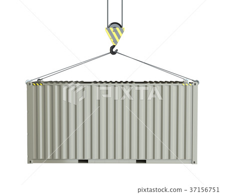Service delivery - cargo container hoisted by hook 37156751