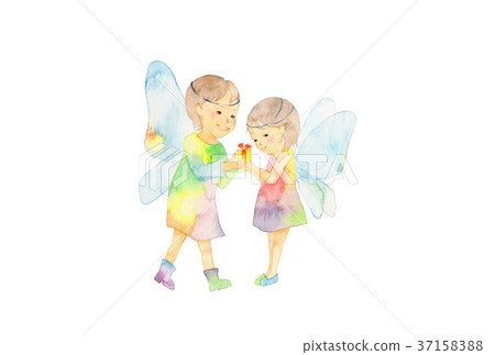 Angel wings, brother and sister, presents 37158388