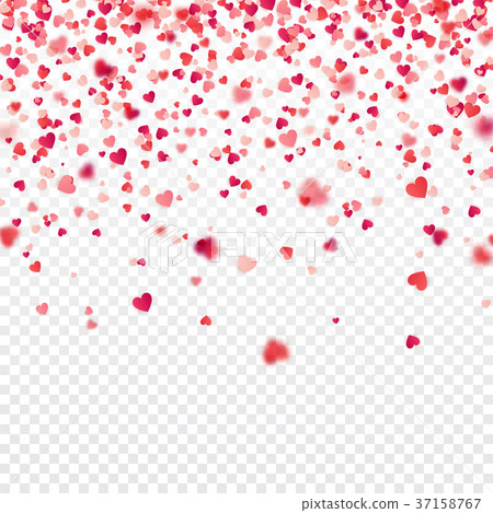 Valentines day red background with blurred hearts 37158767