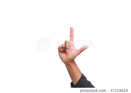 hand show counting number two  on white background 37158824
