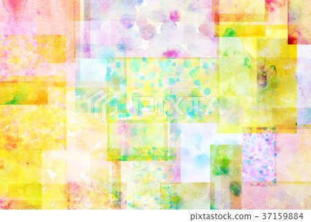 水彩紋理拼貼畫 37159884