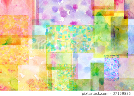 Watercolor texture collage 37159885
