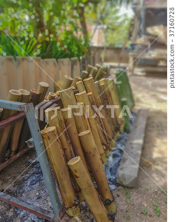 Glutinous Rice Grilled in Bamboo Joints Glutinous Rice Grilled in Bamboo Joints 37160728