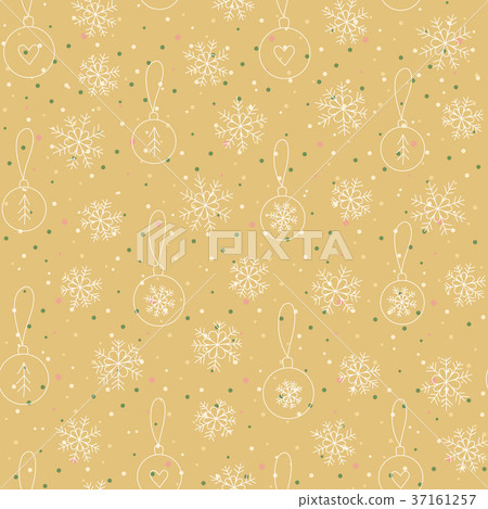 Christmas background with snowflakes and balls - Stock Illustration ...