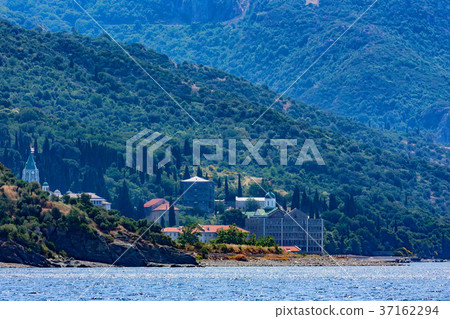 Russian St. Pantaleon monastery at Mount Athos Russian St. Pantaleon monastery at Mount Athos 37162294